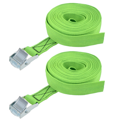 Harfington Uxcell Lashing Strap 1" x 16' Cargo Tie Down Straps with Cam Lock Buckle Up to 551lbs Green 2pcs