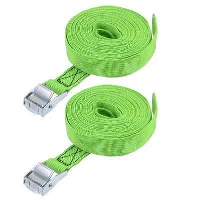 Harfington Uxcell Lashing Strap 1" x 20' Cargo Tie Down Straps with Cam Lock Buckle Up to 551lbs Green 2pcs