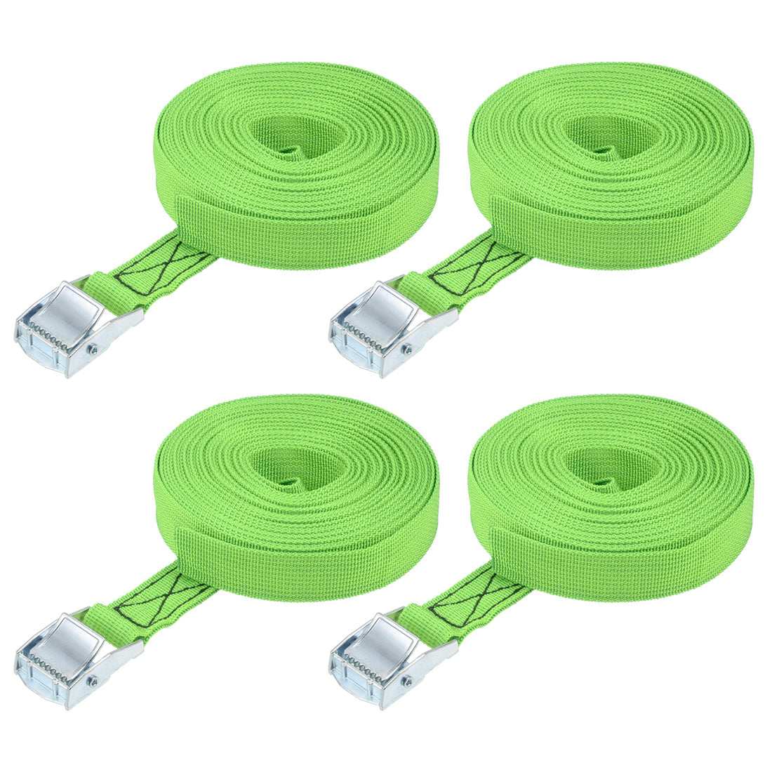 uxcell Uxcell Lashing Strap 1" x 23' Cargo Tie Down Straps with Cam Lock Buckle Up to 551lbs Green 4pcs