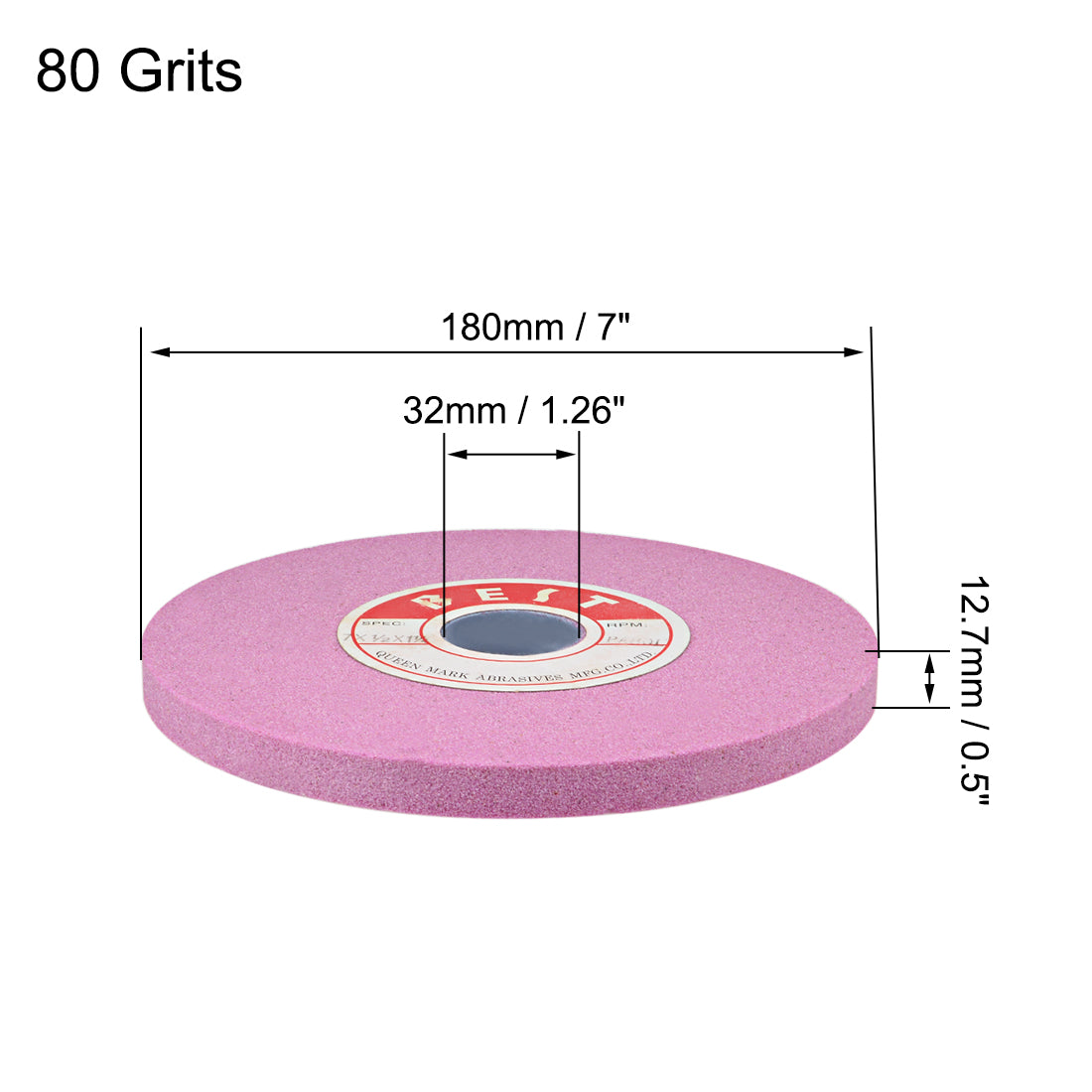 Uxcell Uxcell 7-Inch Bench Grinding Wheels Pink Aluminum Oxide PA 60 Grit for Surface Grinding