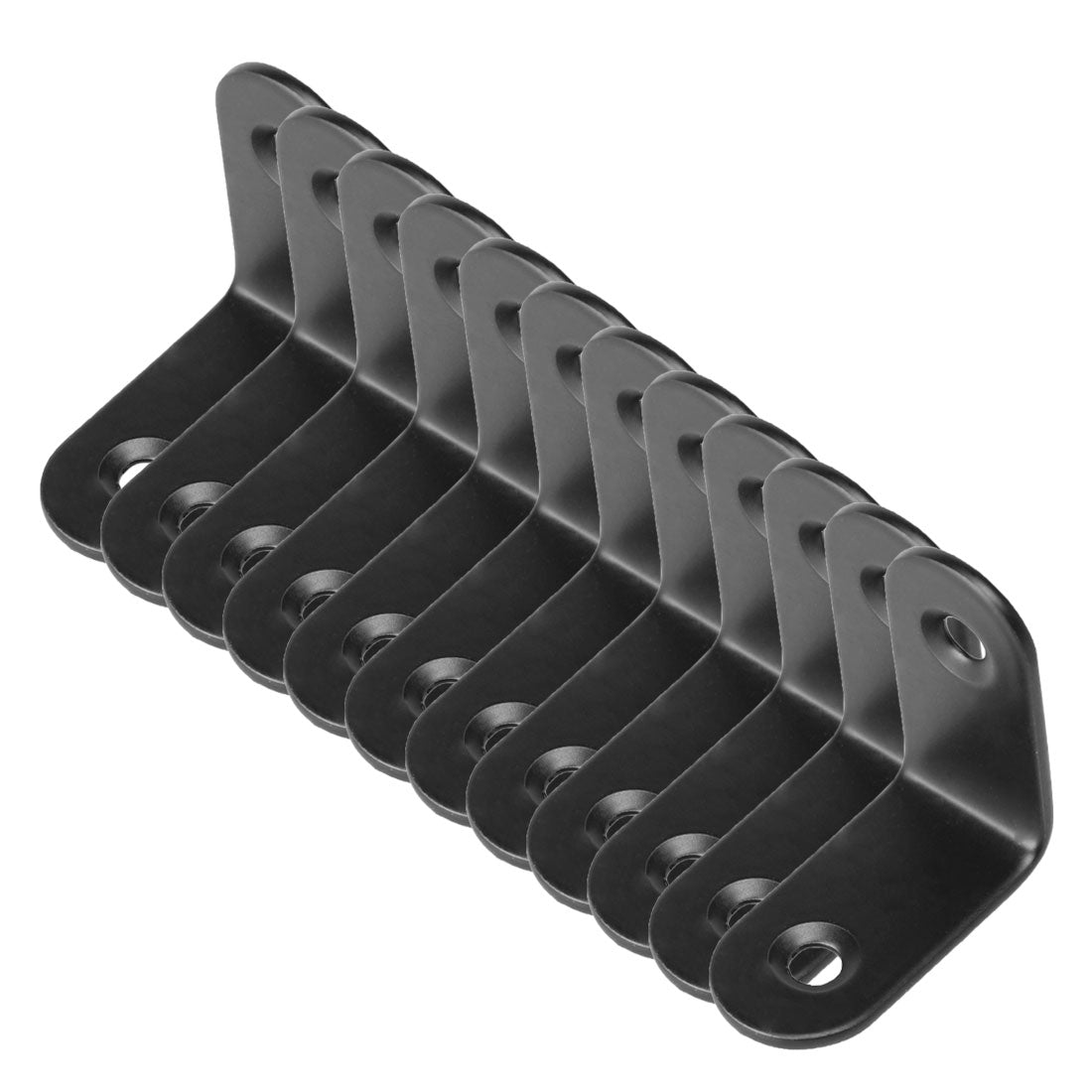 Uxcell Angle Bracket Metal Black 27x27mm Corner Brace Fastener Support ...