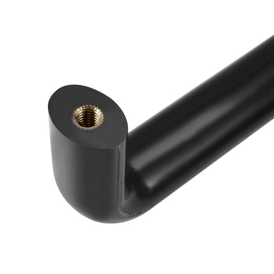 Harfington Uxcell Bakelite Plastic Pull Handle 90mm Hole Centers Black for Industrial Machine, M6 Thread