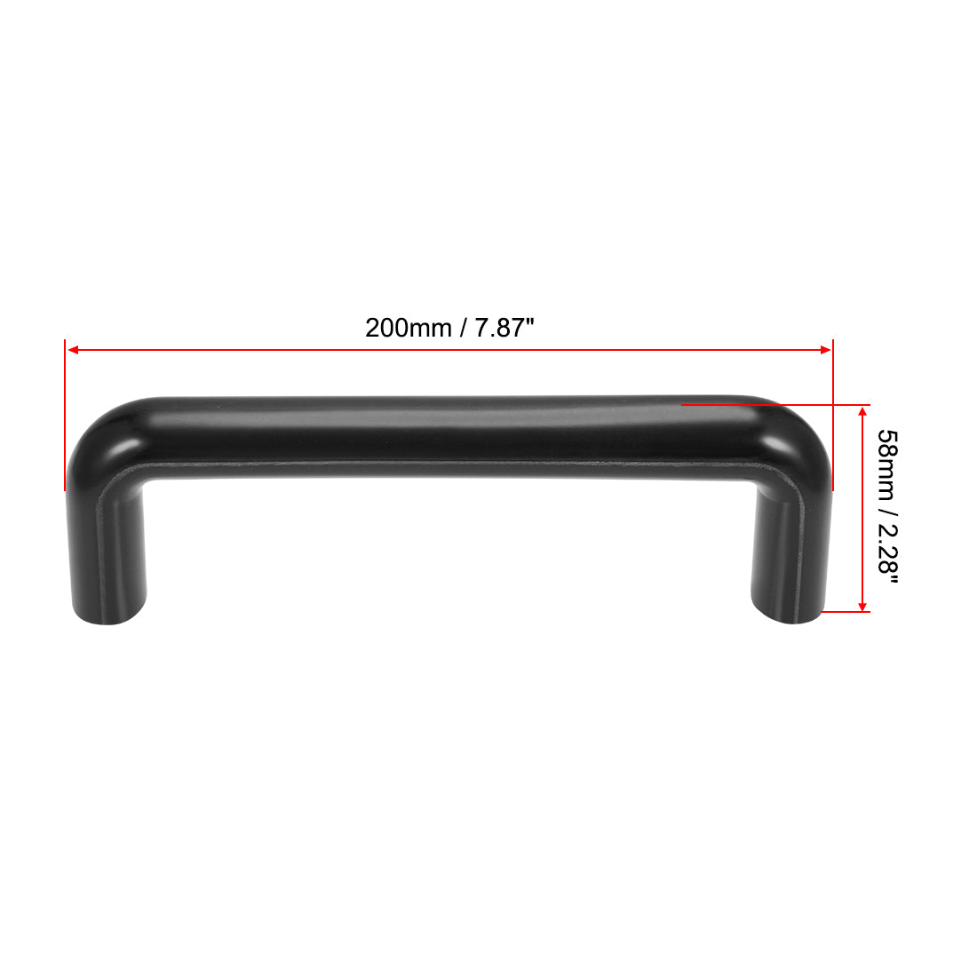 uxcell Uxcell Bakelite Plastic Pulls Handle 180mm Hole Centers Black for Industrial Machine