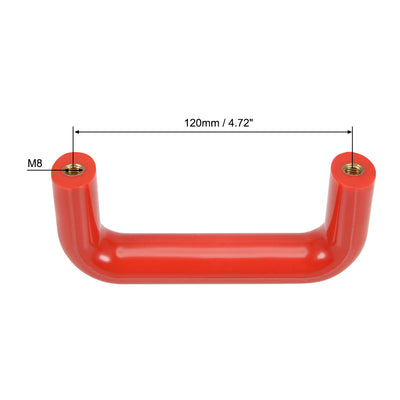 Harfington Uxcell Bakelite Plastic Pulls Handle 120mm Hole Centers Red for Industrial Machine 2Pcs