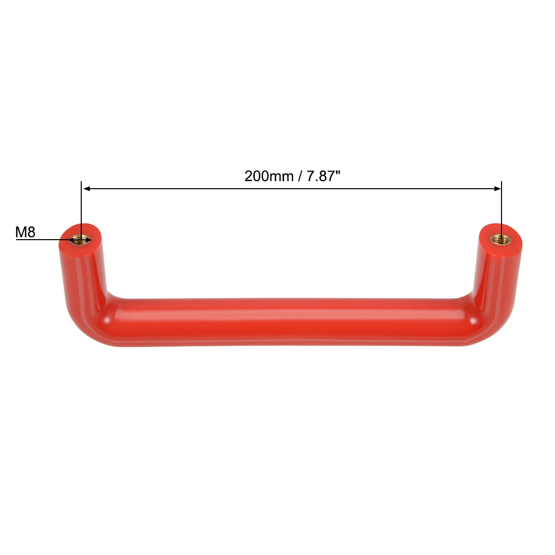 uxcell Uxcell Bakelite Plastic Pulls Handle 200mm Hole Centers Red for Industrial Machine