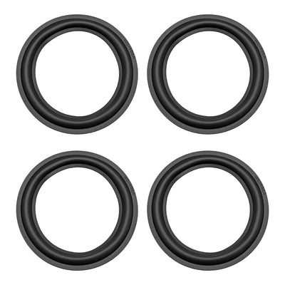 Harfington Uxcell 4.5 inch Speaker Rubber Edge Surround Rings Replacement Parts for Speaker Repair or DIY 4pcs