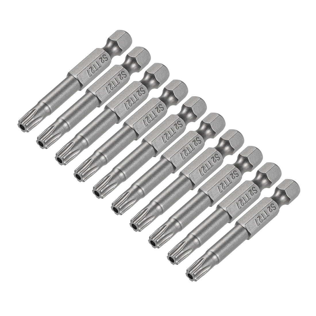 uxcell Uxcell 50mm Long 1/4inch Hex Shank T27 Torx Security Star Screwdriver Bits S2 High Alloy Steel 10pcs