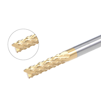 Harfington Uxcell Titanium Coat Carbide End Mill Engraving Milling Cutter CNC Router Bits for PCB Machine