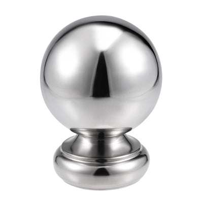 Harfington Uxcell 95mm Dia 304 Stainless Steel Hollow Cap Ball Spheres w Base for Handrail Stair Newel Post Silver Tone