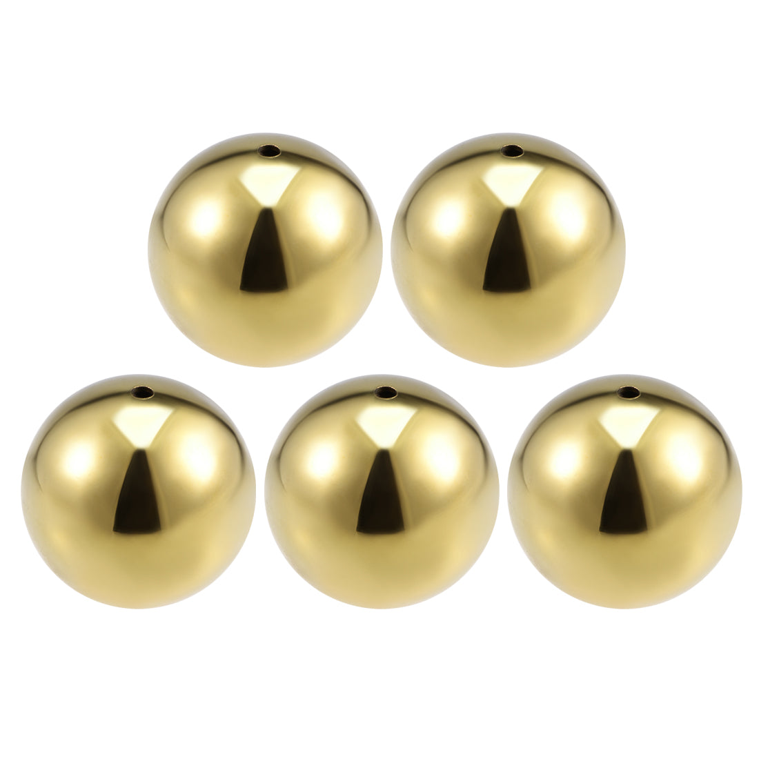 uxcell Uxcell 50mm Dia 201 Stainless Steel Hollow Cap Ball Spheres for Handrail Stair Newel Post Gold Tone 5pcs