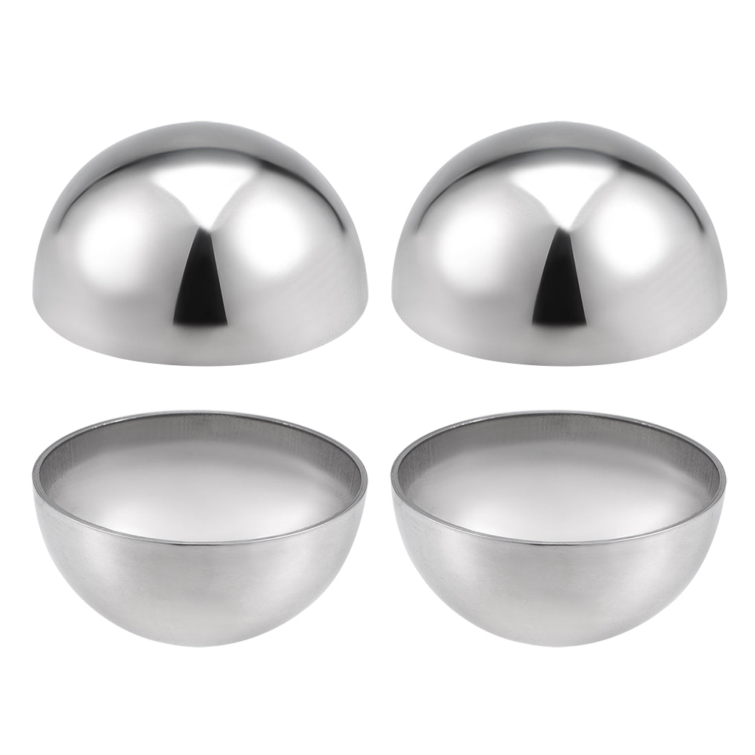 uxcell Uxcell 51mm(2") Dia. Decorative Hollow Half Cap Ball 304 Stainless Steel for Staircase Handrail Post 4pcs