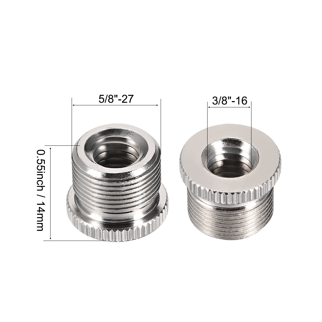 uxcell Uxcell 3/8” Female To 5/8" Male Threaded Screw Adapter For Microphone Stand Copper 1pcs