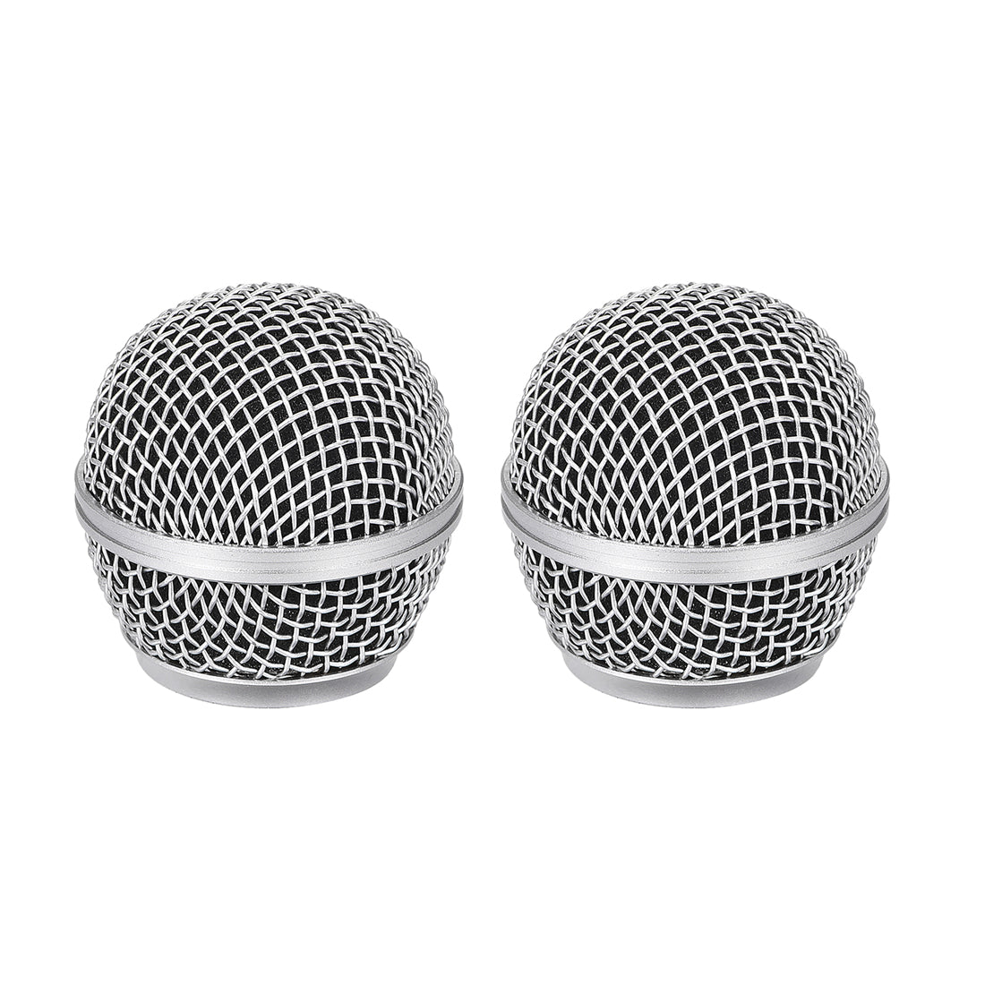 uxcell Uxcell 2pcs Microphone Mesh Grill Metal Windscreen with Black Interior Foam Filter for SM58 BETA58 BETA58A SM58LC SM58S SA-M30 SV100 UT2 PGX24 SLX2 SLX4