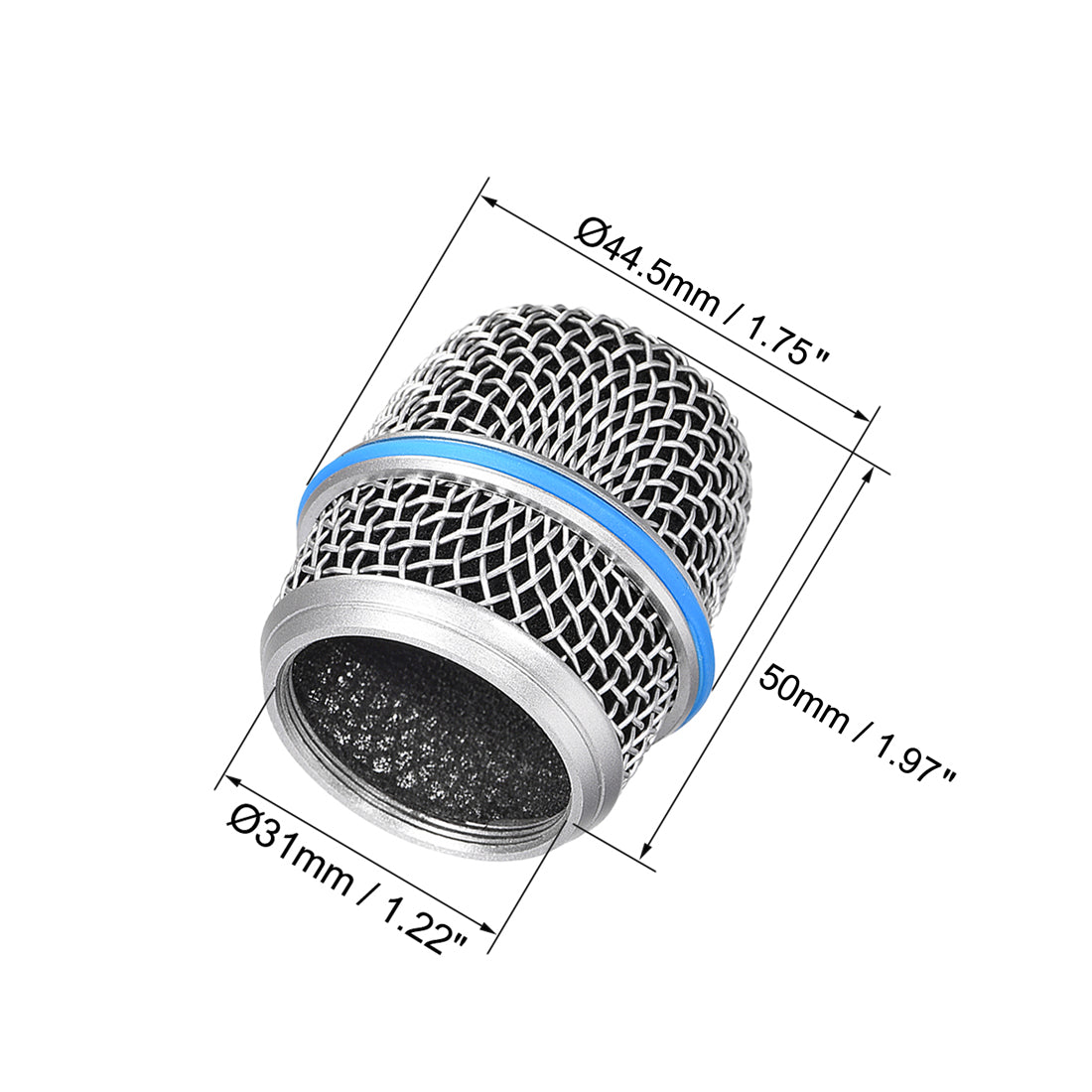 uxcell Uxcell Microphone Mesh Grill Metal Windscreen with Black Interior Foam Filter for Beta 57A