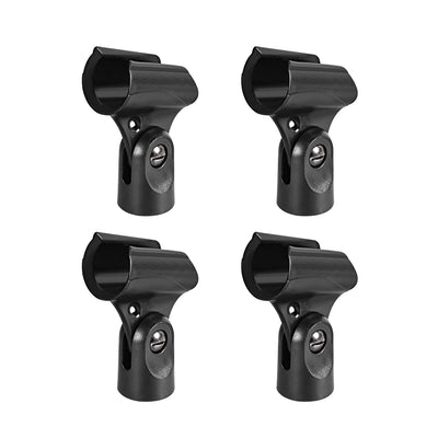 Harfington Uxcell 4Pcs Universal Microphone Mic Clip Holder for 20-23mm Mic Stand Handheld Microphones 15mm Thread Dia