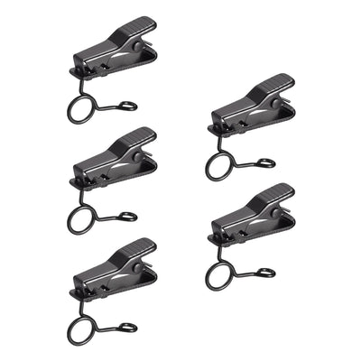 Harfington Uxcell 5 Pcs Earphone Clips Wire Tight Rotate Black Earphone Cable Clothing Clip