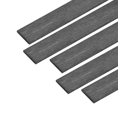 Harfington Uxcell Carbon Fiber Strip Bars 0.6x5mm 400mm Length Pultruded Carbon Fiber Strips for Kites, RC Airplane 5 Pcs
