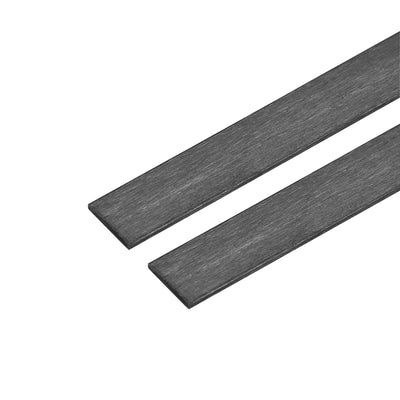 Harfington Uxcell Carbon Fiber Strip Bars 0.6x5mm 600mm Length Pultruded Carbon Fiber Strips for Kites, RC Airplane 2 Pcs