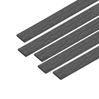 Harfington Uxcell Carbon Fiber Strip Bars 0.5x3mm 200mm Length Pultruded Carbon Fiber Strips for Kites, RC Airplane 5 Pcs