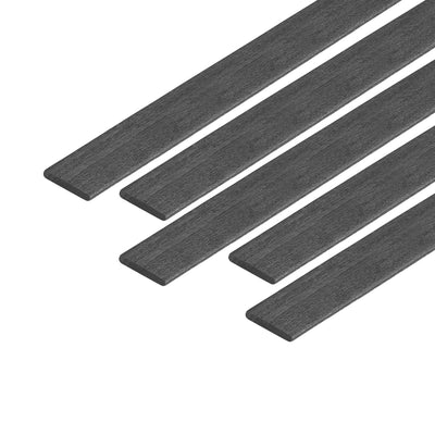 Harfington Uxcell Carbon Fiber Strip Bars 1x5mm 600mm Length Pultruded Carbon Fiber Strips for Kites, RC Airplane 5 Pcs