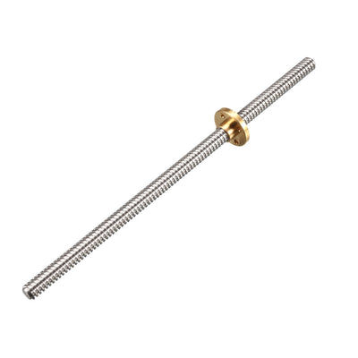 Harfington Uxcell 200mm T8 Pitch 2mm Lead 2mm Lead Screw Rod with Copper Nut for 3D Printer