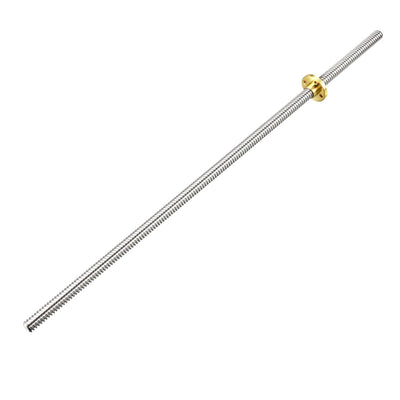 Harfington Uxcell 350mm T8 Pitch 2mm Lead 4mm Lead Screw Rod with Copper Nut for 3D Printer