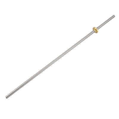 Harfington Uxcell 400mm T8 Pitch 2mm Lead 2mm Lead Screw Rod with Copper Nut for 3D Printer