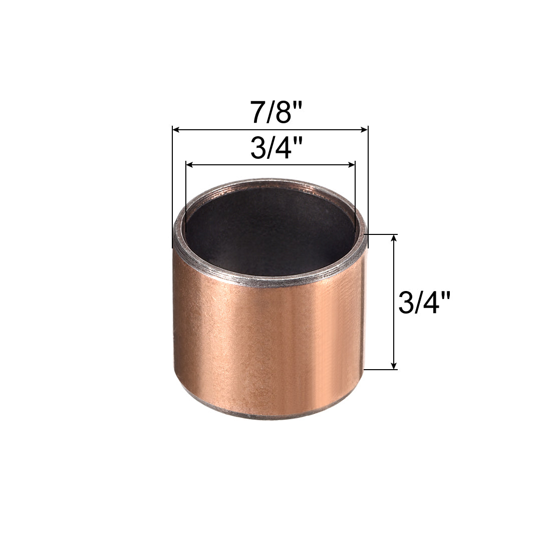 uxcell Uxcell Sleeve (Plain) Bearings 3/4" Bore 7/8" OD 3/4" L Wrapped Oilless Bushings