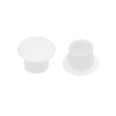 Harfington Uxcell Screw Cap Cover,100Pcs 8mm Dia White Plastic Locking Hole Plug Button Top Flush Type for Cabinet Cupboard Shelf