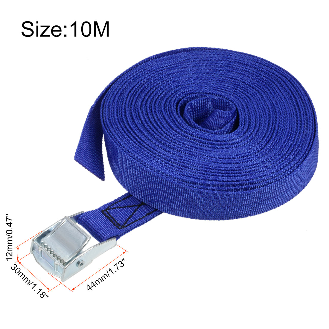 uxcell Uxcell 10M x 25mm Lashing Strap Cargo Tie Down Straps w Cam Lock Buckle 250Kg Work Load, Blue, 2Pcs