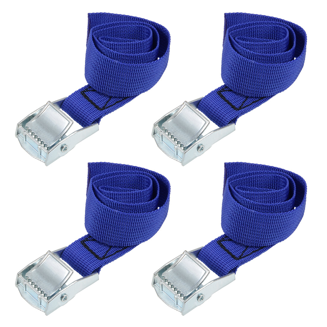 uxcell Uxcell 0.5M x 25mm Lashing Strap Cargo Tie Down Straps w Cam Lock Buckle 250Kg Work Load, Blue, 4Pcs