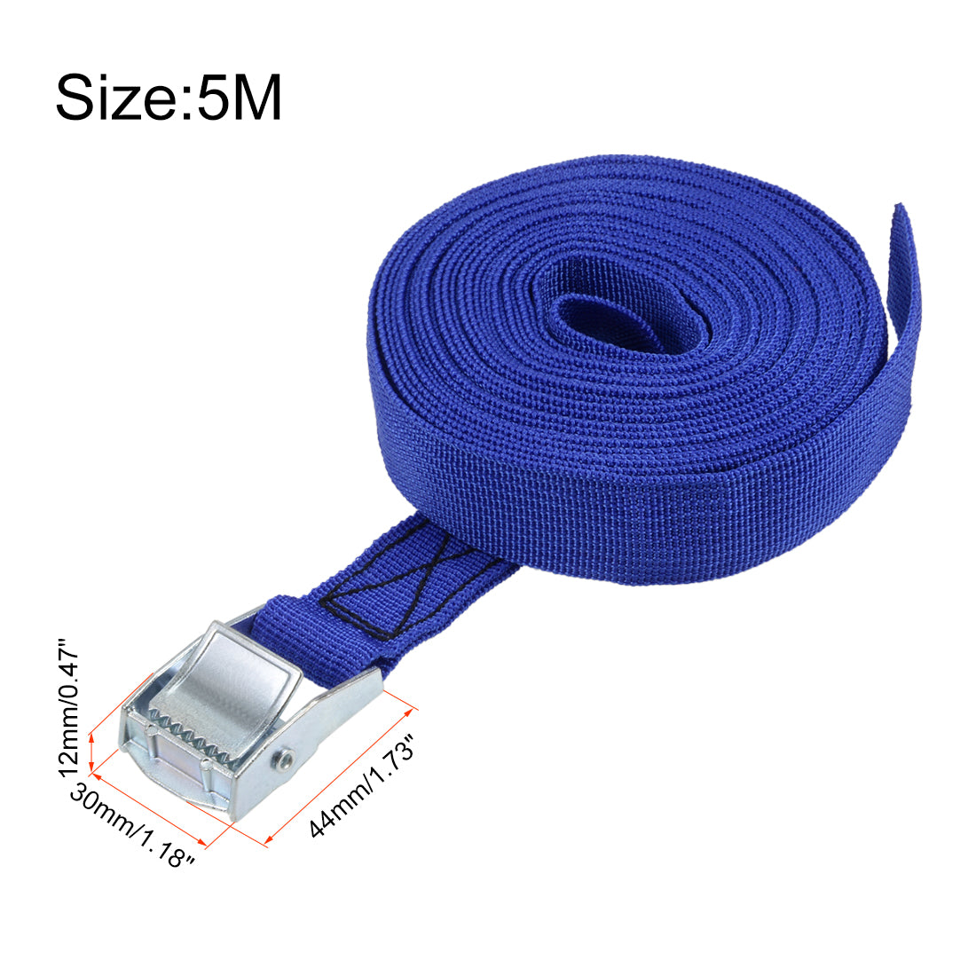 uxcell Uxcell 6M x 25mm Lashing Strap Cargo Tie Down Straps w Cam Lock Buckle 250Kg Work Load, Blue, 4Pcs