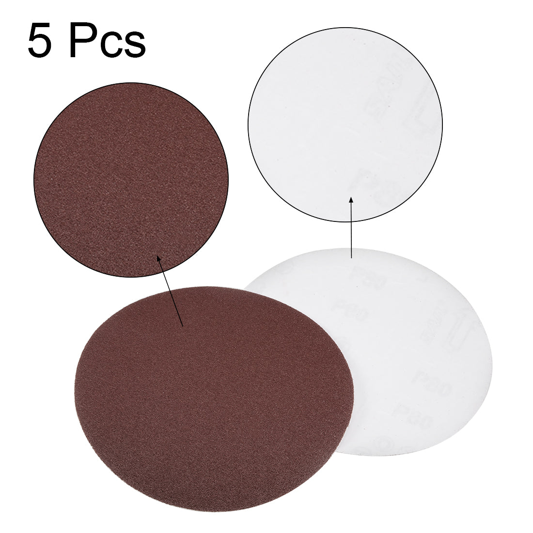 uxcell Uxcell 6-inch 80-Grits PSA Sanding Disc, Adhesive-Backed Sanding Sheets Aluminum Oxide Sandpaper for Random Orbital Sander 5pcs