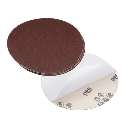 Harfington Uxcell 6-inch 80-Grits PSA Sanding Disc, Adhesive-Backed Sanding Sheets Aluminum Oxide Sandpaper for Random Orbital Sander 5pcs