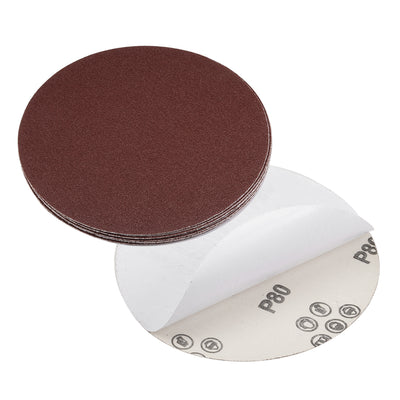 Harfington Uxcell 6-inch 80-Grits PSA Sanding Disc, Adhesive-Backed Sanding Sheets Aluminum Oxide Sandpaper for Random Orbital Sander 10pcs