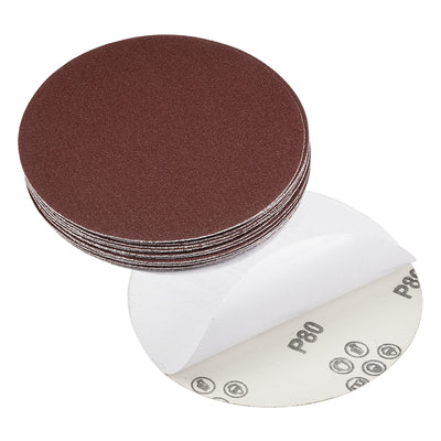 Harfington Uxcell 6-inch 80-Grits PSA Sanding Disc, Adhesive-Backed Sanding Sheets Aluminum Oxide Sandpaper for Random Orbital Sander 20pcs