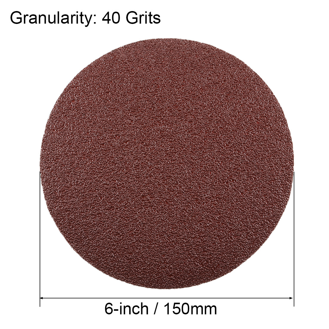 uxcell Uxcell 6-inch 40-Grits PSA Sanding Disc, Adhesive-Backed Sanding Sheets Aluminum Oxide Sandpaper for Random Orbital Sander 10pcs