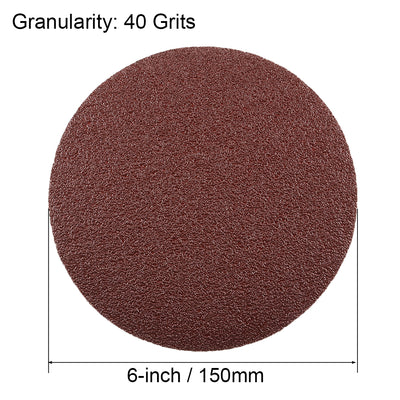 Harfington Uxcell 6-inch 40-Grits PSA Sanding Disc, Adhesive-Backed Sanding Sheets Aluminum Oxide Sandpaper for Random Orbital Sander 10pcs