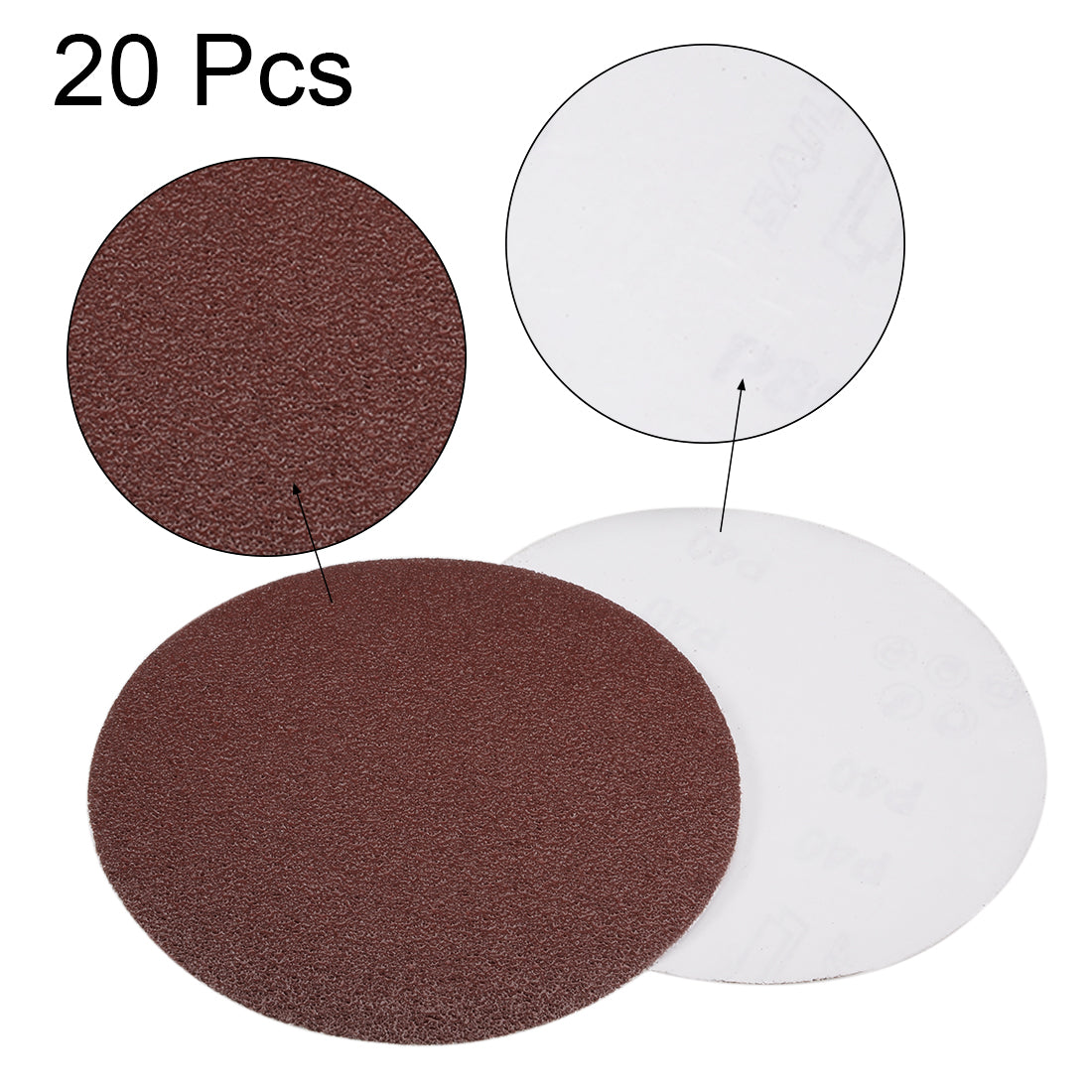 uxcell Uxcell 6-inch 40-Grits PSA Sanding Disc, Adhesive-Backed Sanding Sheets Aluminum Oxide Sandpaper for Random Orbital Sander 20pcs