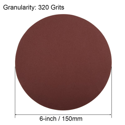 Harfington Uxcell 6-inch 320-Grits PSA Sanding Disc, Adhesive-Backed Sanding Sheets Aluminum Oxide Sandpaper for Random Orbital Sander 10pcs