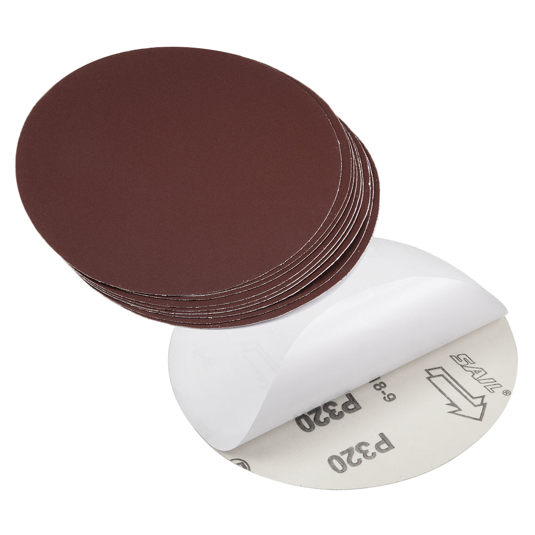 uxcell Uxcell 6-inch 320-Grits PSA Sanding Disc, Adhesive-Backed Sanding Sheets Aluminum Oxide Sandpaper for Random Orbital Sander 10pcs