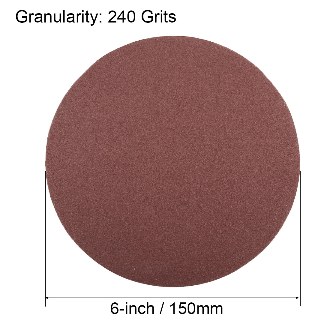 uxcell Uxcell 6-inch 240-Grits PSA Sanding Disc, Adhesive-Backed Sanding Sheets Aluminum Oxide Sandpaper for Random Orbital Sander 20pcs