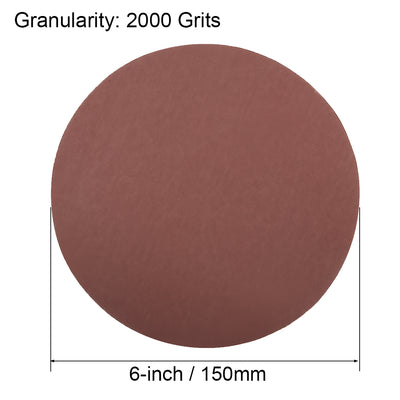Harfington Uxcell 6-inch 2000-Grits PSA Sanding Disc, Adhesive-Backed Sanding Sheets Aluminum Oxide Sandpaper for Random Orbital Sander 10pcs