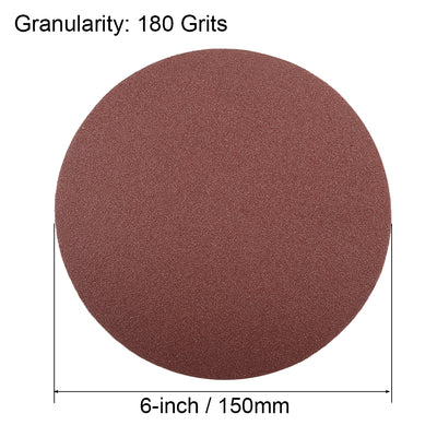 Harfington Uxcell 6-inch 180-Grits PSA Sanding Disc, Adhesive-Backed Sanding Sheets Aluminum Oxide Sandpaper for Random Orbital Sander 10pcs