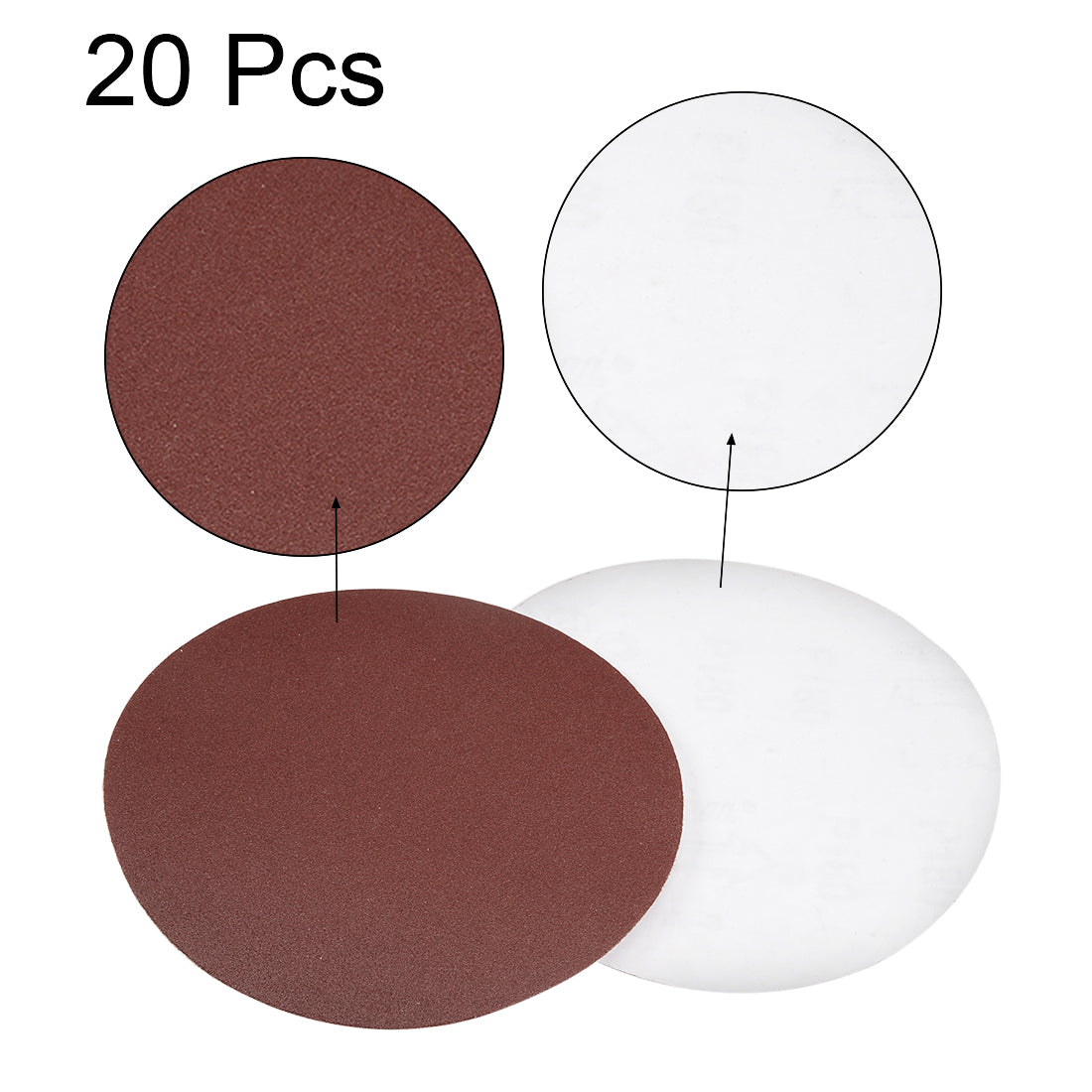 uxcell Uxcell 6-inch 180-Grits PSA Sanding Disc, Adhesive-Backed Sanding Sheets Aluminum Oxide Sandpaper for Random Orbital Sander 20pcs
