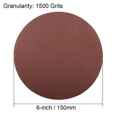 Harfington Uxcell 6-inch 1500-Grits PSA Sanding Disc, Adhesive-Backed Sanding Sheets Aluminum Oxide Sandpaper for Random Orbital Sander 10pcs