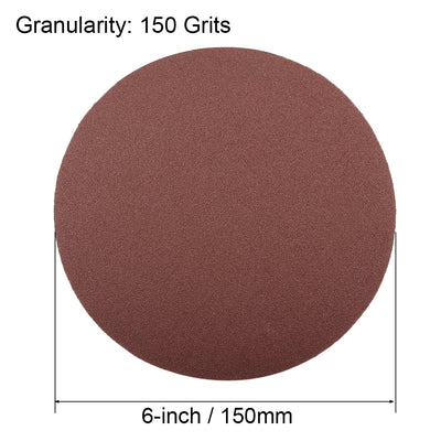 Harfington Uxcell 6-inch 150-Grits PSA Sanding Disc, Adhesive-Backed Sanding Sheets Aluminum Oxide Sandpaper for Random Orbital Sander 10pcs