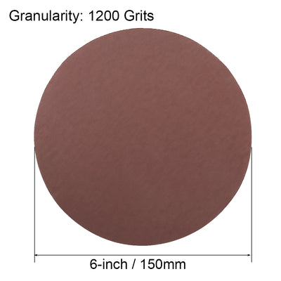 Harfington Uxcell 6-inch 1200-Grits PSA Sanding Disc, Adhesive-Backed Sanding Sheets Aluminum Oxide Sandpaper for Random Orbital Sander 10pcs