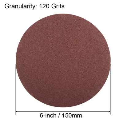 Harfington Uxcell 6-inch 120-Grits PSA Sanding Disc, Adhesive-Backed Sanding Sheets Aluminum Oxide Sandpaper for Random Orbital Sander 5pcs