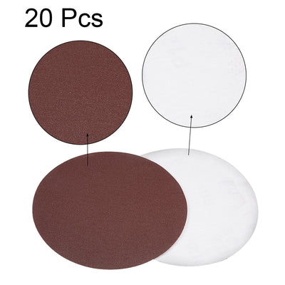 Harfington Uxcell 6-inch 120-Grits PSA Sanding Disc, Adhesive-Backed Sanding Sheets Aluminum Oxide Sandpaper for Random Orbital Sander 20pcs
